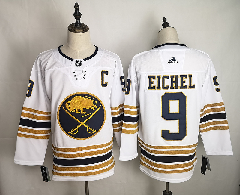 Men's Buffalo Sabres Jack Eichel #9 White Jersey